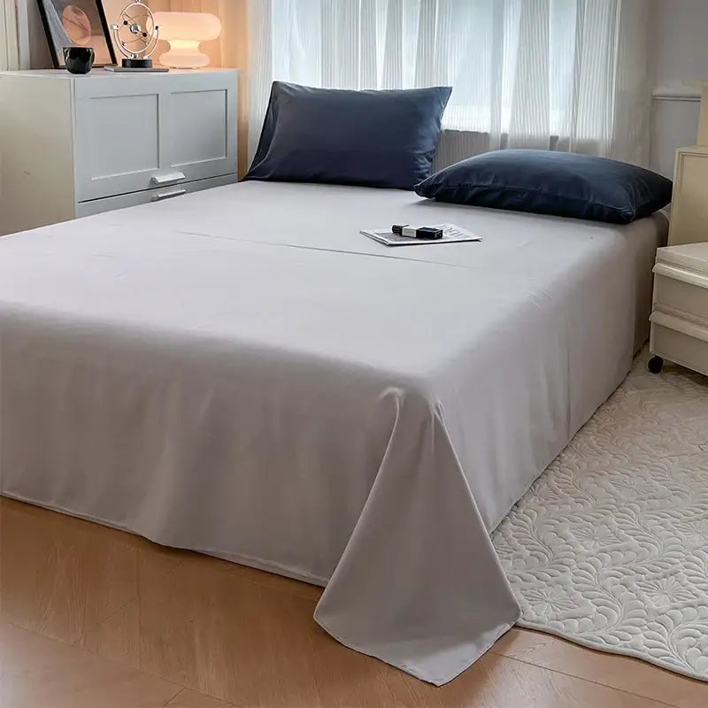 A crisp white solid color duvet cover from decorbites brush fabric bedding set with smooth slightly glossy finish