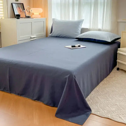 Navy blue satin solid color brush fabric bedding set by decorbites with duvet cover and matching pillowcases