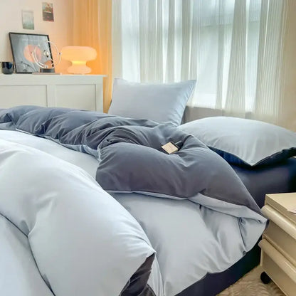 A plush dark gray velvet duvet cover with a soft textured surface in the DecorBites™ solid color brush fabric set