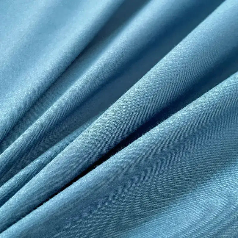 Soft light blue solid color brush fabric duvet cover from decorbites™ 4 piece bedding set with smooth texture and sheen