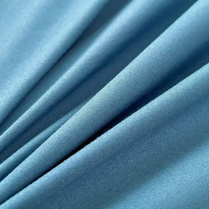 Soft light blue solid color brush fabric duvet cover from decorbites™ 4 piece bedding set with smooth texture and sheen
