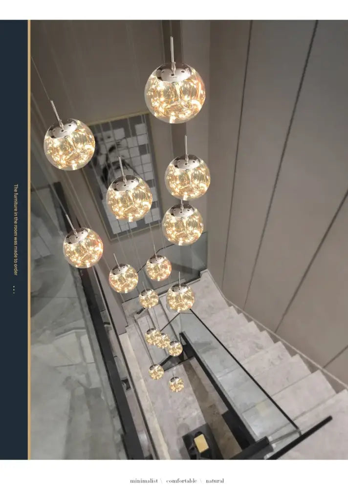 DecorBites™ spiral crystal ball chandelier light with tiered spherical glass orbs and warm metallic fixtures free shipping