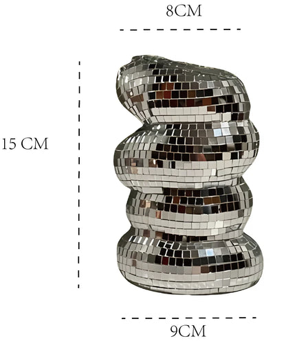 Spiral Mosaic Vase for Creative Flower Arrangements - Silver - Vase