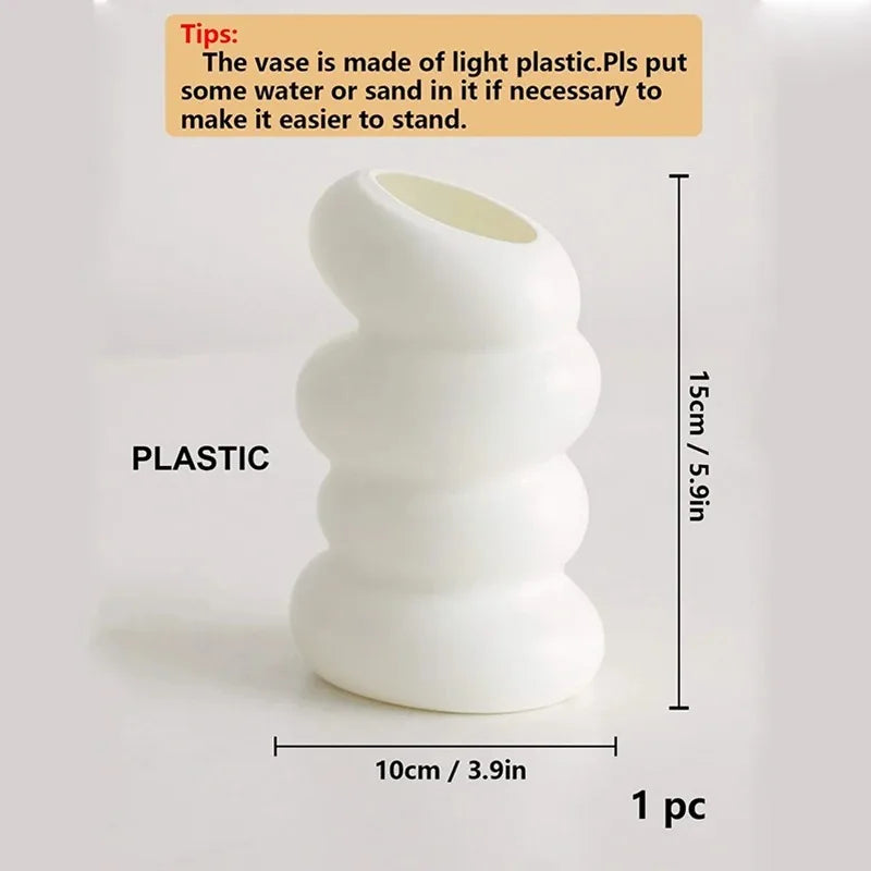 DecorBites™ Spiral White Vase for Home Decoration