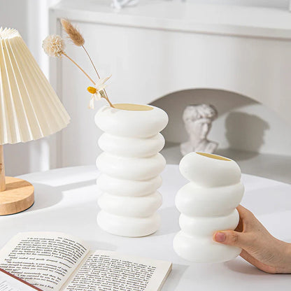 Spiral White Vase for Home Decoration - white - Vase