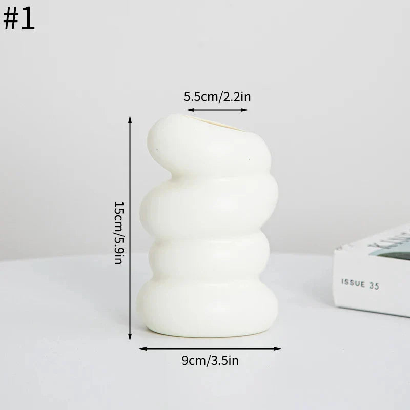 Spiral White Vase for Home Decoration - white - Vase