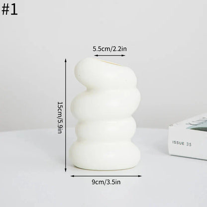 Spiral White Vase for Home Decoration - white - Vase