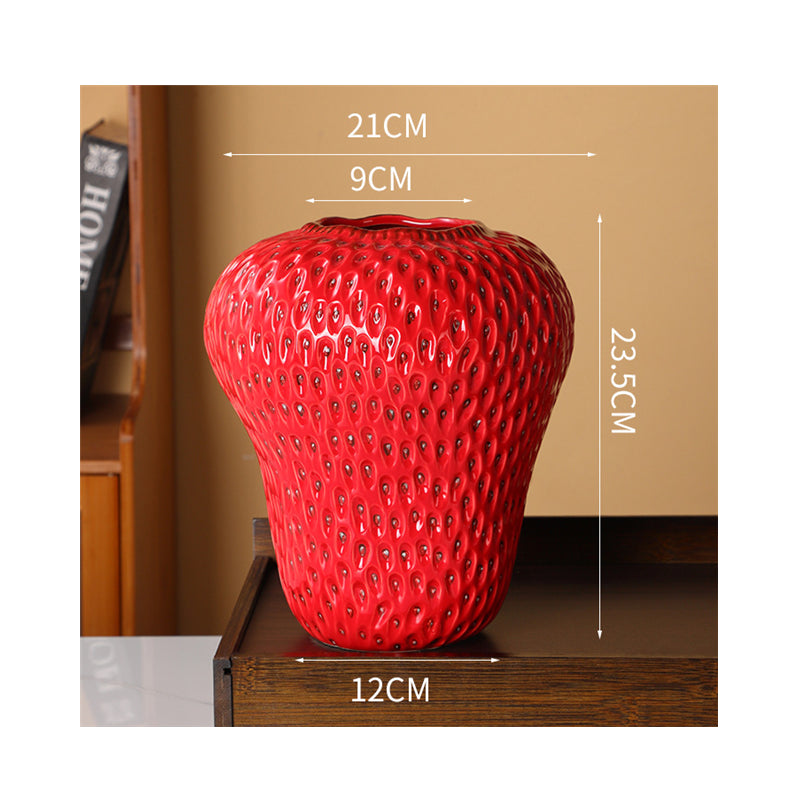 Strawberry Cartoon Ceramic Vase for Kids Room - Vase