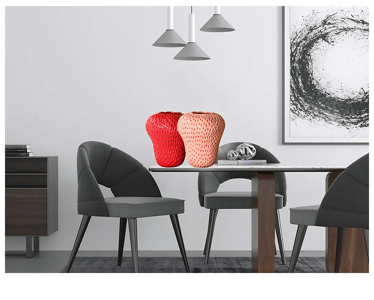 DecorBites™ Strawberry Cartoon Ceramic Vase for Kids Room