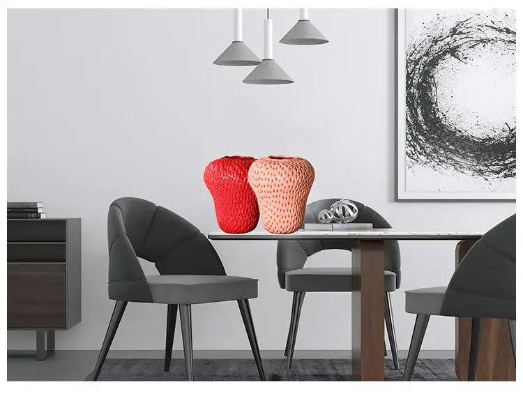 Strawberry Cartoon Ceramic Vase for Kids Room - Vase