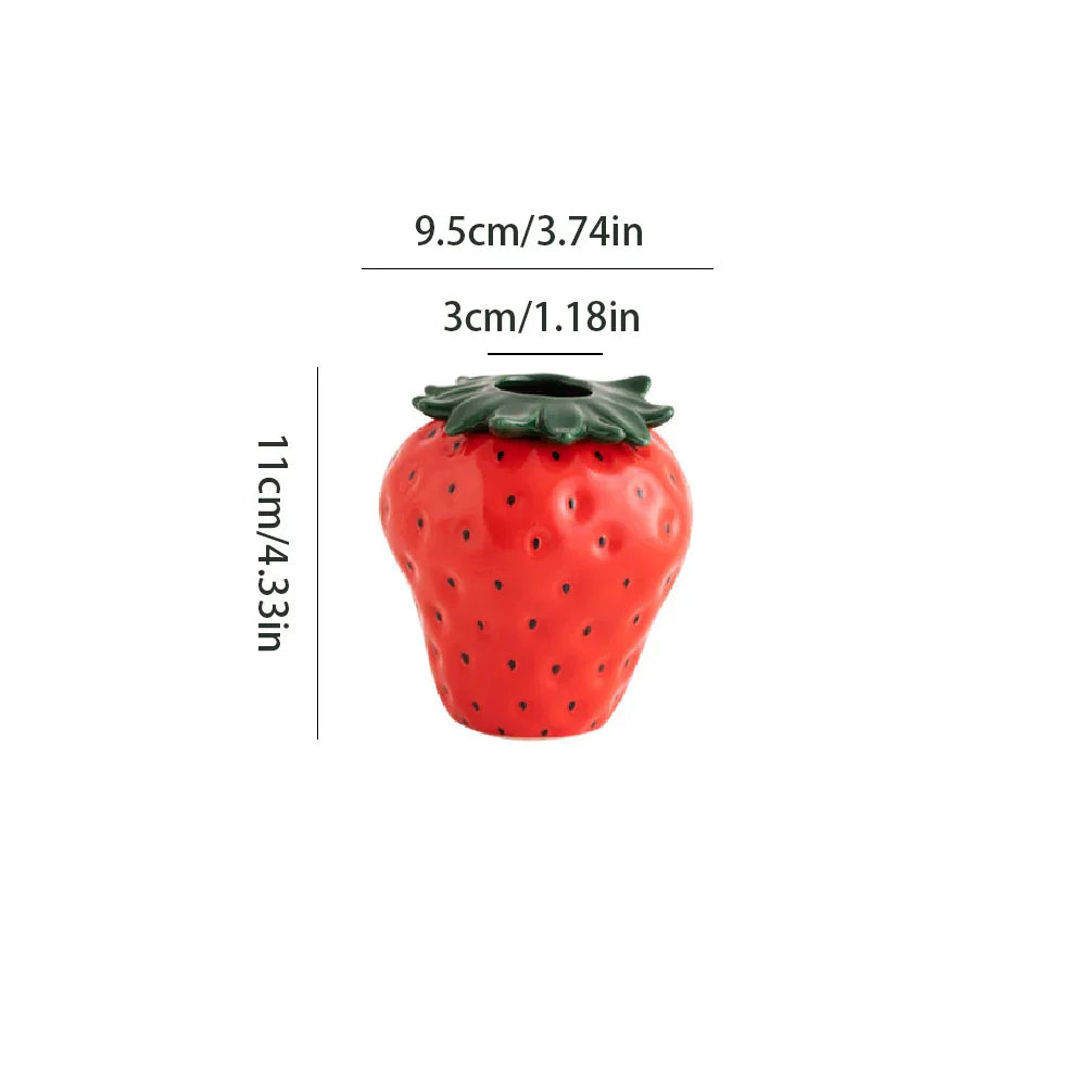 Strawberry Shaped Ceramic Planter Pot - Vase