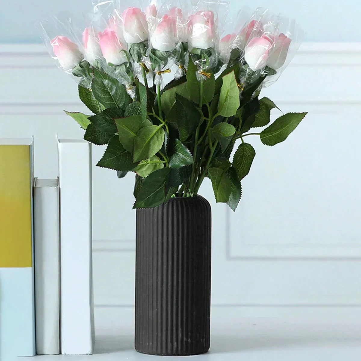 Striped Plastic Vase for Flowers - Vase