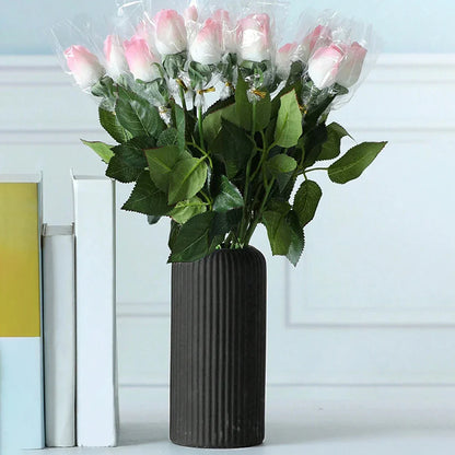 Striped Plastic Vase for Flowers - Vase