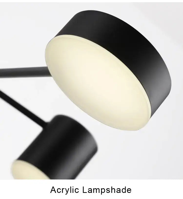 DecorBites™ stylish led chandelier featuring black acrylic lampshade with matte finish and soft interior glow for home decor