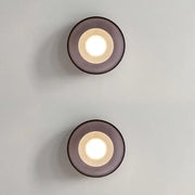Decorbites™ stylish led wall lamp with two sleek circular wall lamps in translucent gray glass and warm white led lights