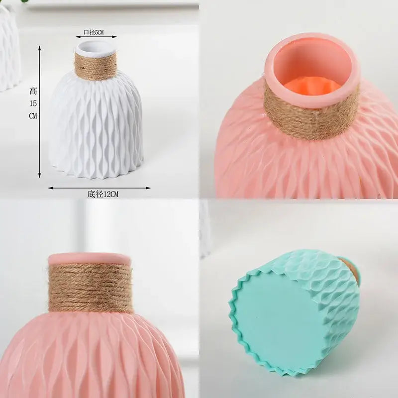 Stilvolle nordische Farbblock-Vase - Vase