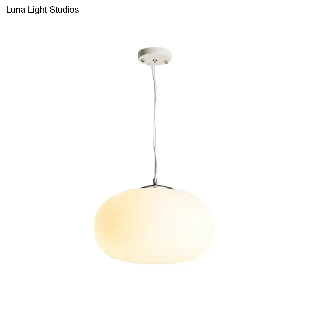DecorBites™ nordica pendant light with frosted opal glass globe and chrome finish ideal for office and kitchen island lighting