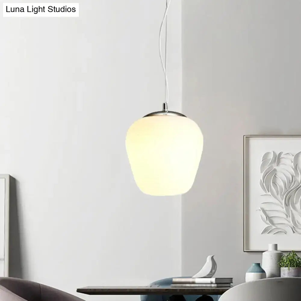 DecorBites™ stylish nordic pendant light with frosted opal glass and polished chrome fixture for office and kitchen island