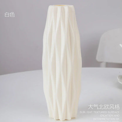 Stylish Nordic Plastic Flower Vase Home Decor - 3219 white / CHINA - Vase