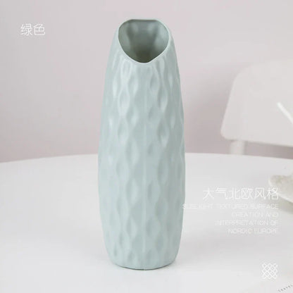 Stylish Nordic Plastic Flower Vase Home Decor - 3218 blue / CHINA - Vase
