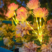 Decorbites™ sunflower solar garden lights with glowing pink and yellow flower designs and slender stems for outdoor solar lawn decor