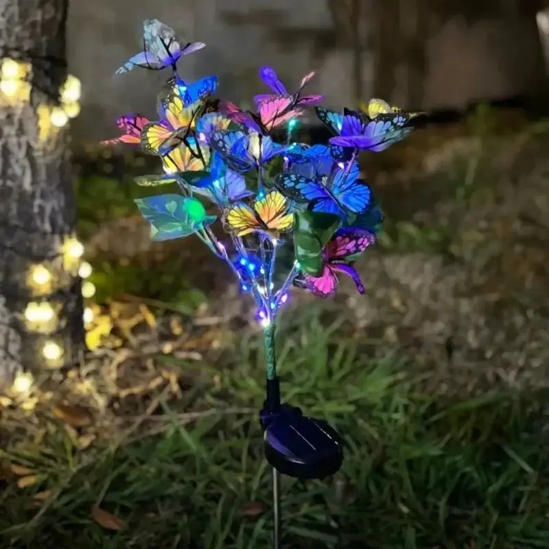 Decorbites™ sunflower solar garden light with vibrant butterfly design and glowing led accents for solar lawn decor