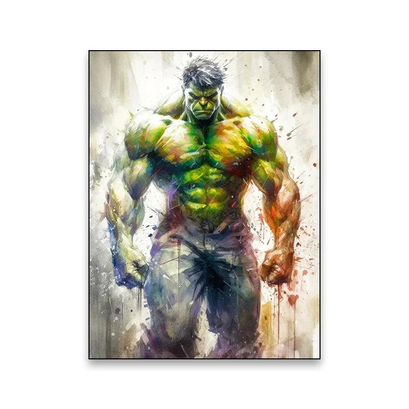 Superhero Canvas Wall Art - Marvel Movie Characters - B060 / (A4)21X30cm Unframed - Posters