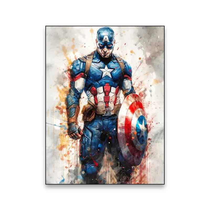 Superhero Canvas Wall Art - Marvel Movie Characters - B059 / (A4)21X30cm Unframed - Posters