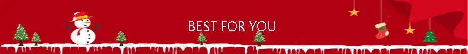 Red banner with white text and festive holiday decorations complementing the transparent nordic vase for plants and flowers