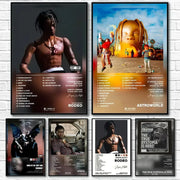 Black-framed decorbites travis scott album poster featuring waterproof wall art with album cover and tracklist details