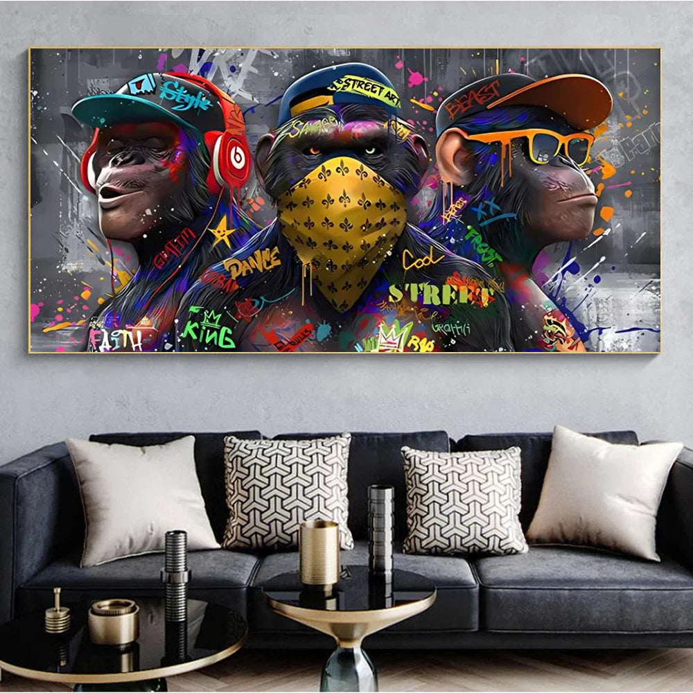 Trendy Orangutans Wall Art Print - Posters