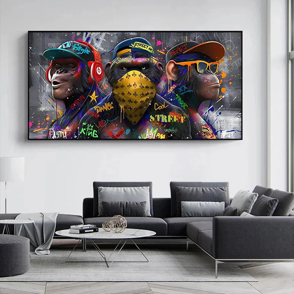 Trendy Orangutans Wall Art Print - Posters