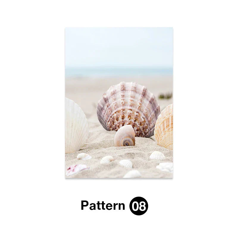 Tropical Ocean Shell Wall Art for Living Room - 20x25cm No Frame / Pattern08 / CHINA - Posters