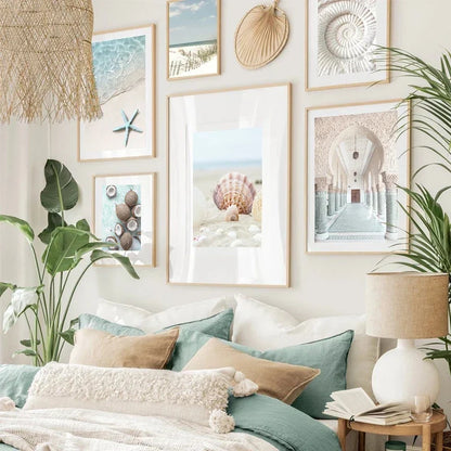 Tropical Ocean Shell Wall Art for Living Room - Posters
