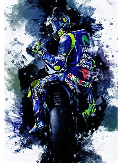 Valentino Rossi Motorcycle Racing Canvas Wall Art - 3 / 20x30cm no frame - Posters