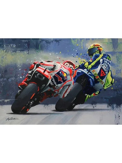 Valentino Rossi Motorcycle Racing Canvas Wall Art - 13 / 20x30cm no frame - Posters