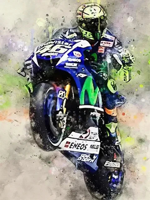 Valentino Rossi Motorcycle Racing Canvas Wall Art - 4 / 20x30cm no frame - Posters