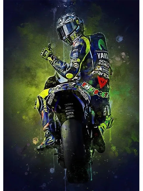 Valentino Rossi Motorcycle Racing Canvas Wall Art - 5 / 20x30cm no frame - Posters