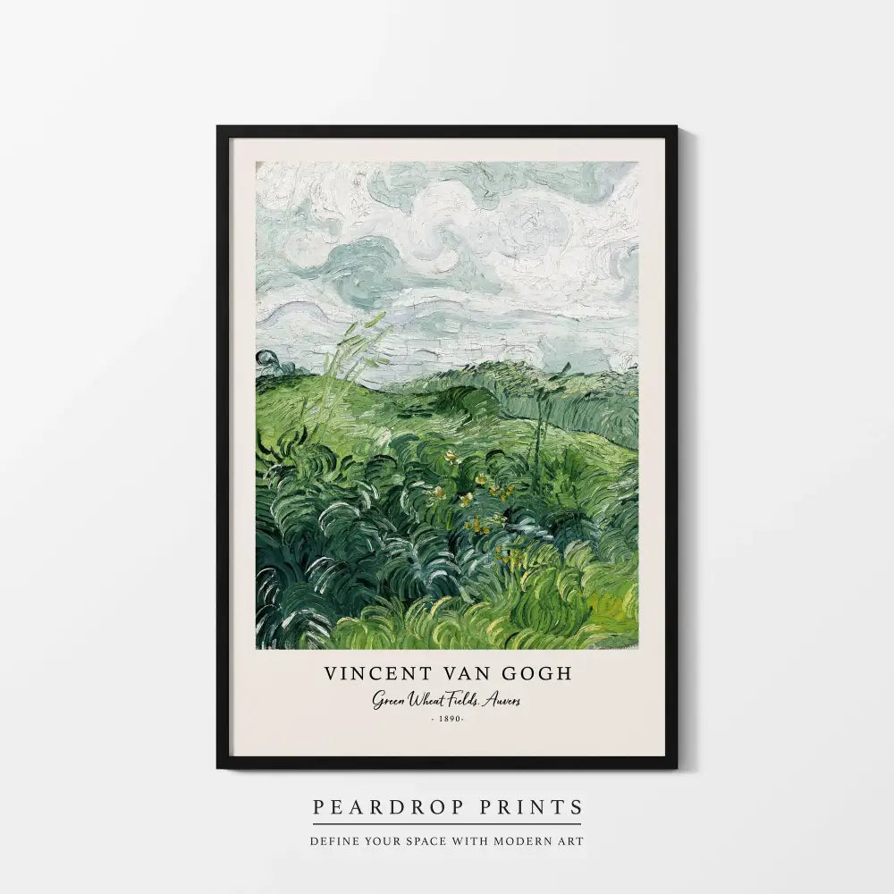 Black-framed art print of vincent van goghs green wheat field auvers 1890 in decorbites starry night canvas prints