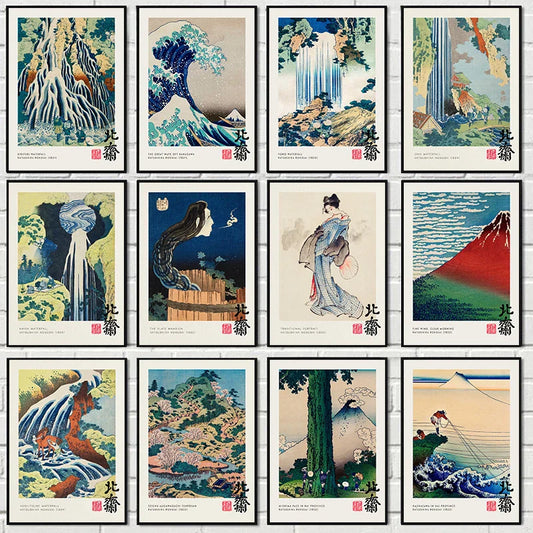 Vintage Canvas Print: The Great Wave by Hokusai - Posters