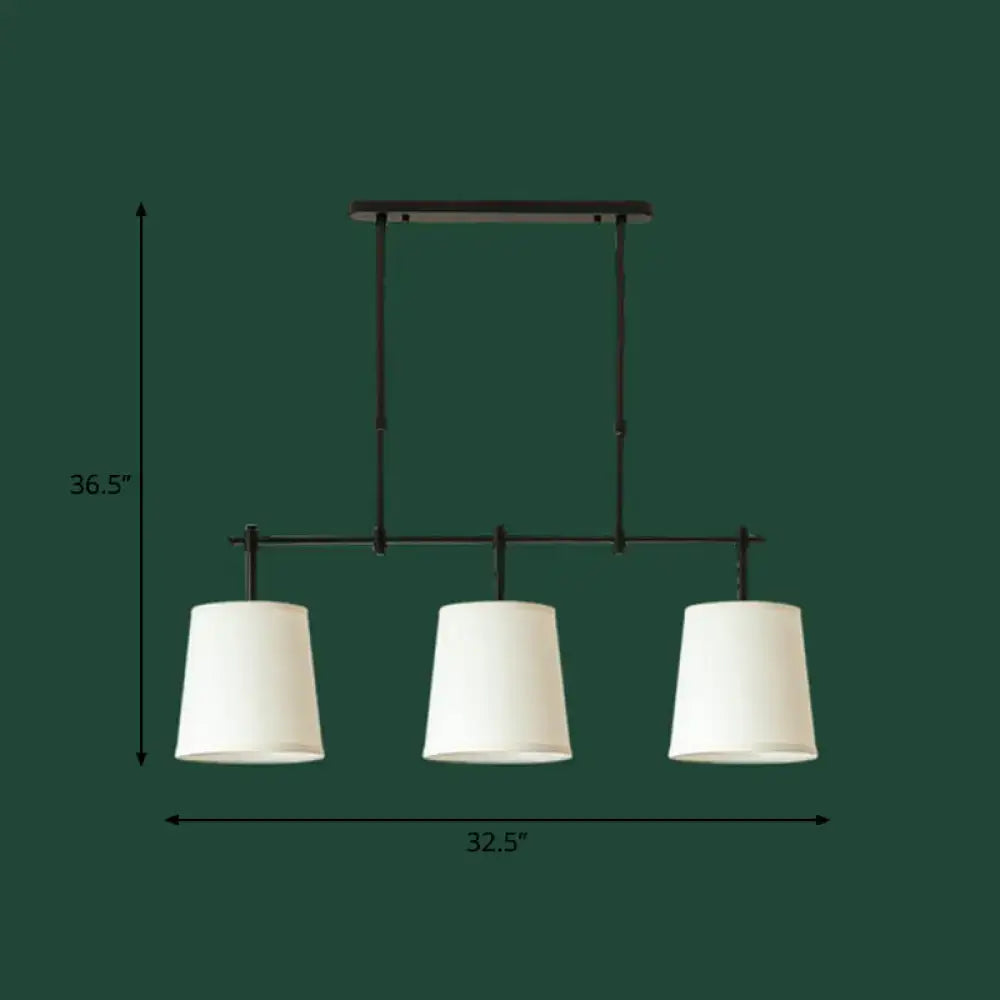 DecorBites™ vintage fabric pendant light with black metal frame and off-white shades ideal for dining room e26 e27 bulbs