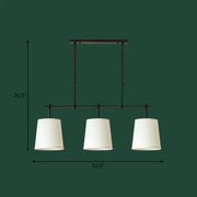 DecorBites™ vintage fabric pendant light with black metal frame and off-white shades ideal for dining room e26 e27 bulbs