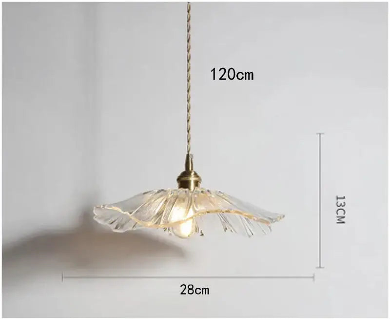 DecorBites vintage flower glass pendant lights with delicate fluted glass and brass hardware for elegant home decor
