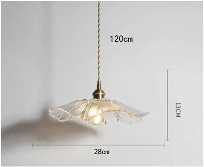 DecorBites vintage flower glass pendant lights with delicate fluted glass and brass hardware for elegant home decor