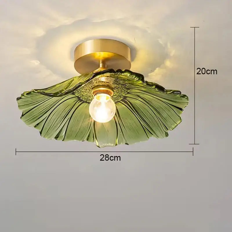Decorbites™ vintage flower glass pendant lights featuring green glass flower shape and brass base for home decor