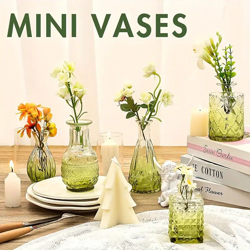Vintage Glas-Blütenvasen-Set - 30 Stück - Vase