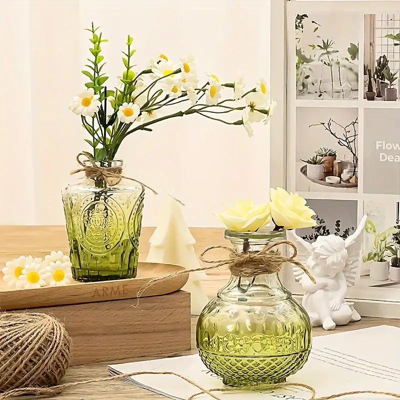 Vintage Glas-Blütenvasen-Set - 30 Stück - Vase