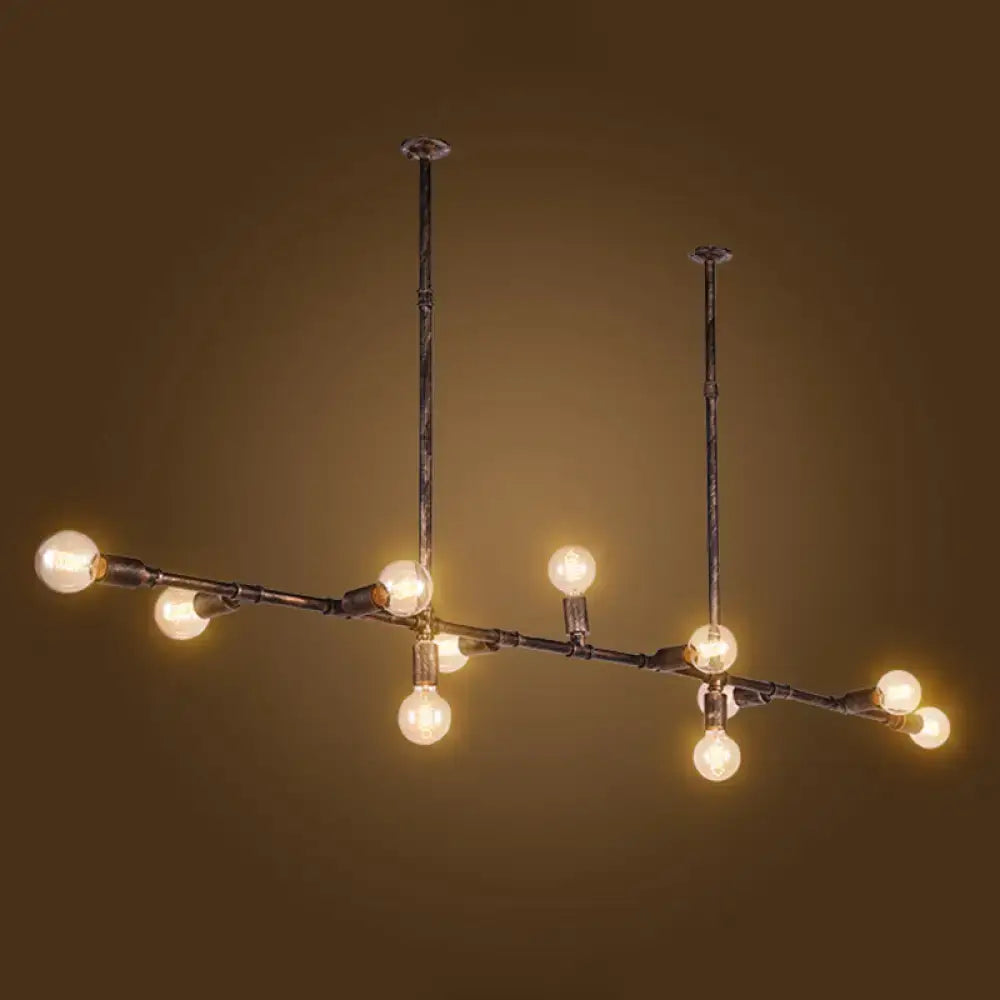 Industrial-style decorbites vintage iron ceiling pendant light with bronze frame and exposed e26 e27 edison bulbs for living room illumination