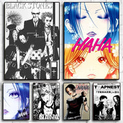 The decorbites™ vintage japanese anime diy sticky poster set features five colorful home decor designs for easy decorating