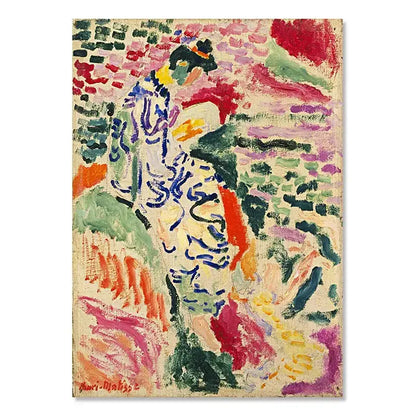 Vibrant DecorBites™ vintage Matisse abstract landscape wall art with bold brushstrokes in reds greens blues and yellows on canvas